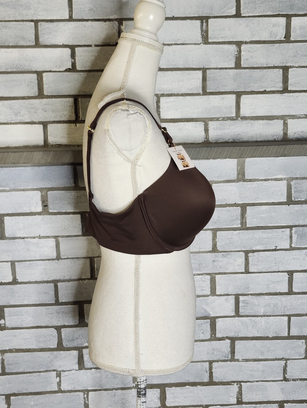 • NWT Joyspun Smoothing Underwire T-Shirt Bra Size 40D Pure Espresso Brown - Picture 5 of 8
